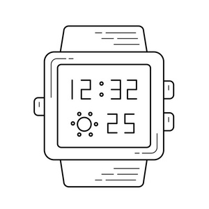 带时间的智能手表屏幕线图标