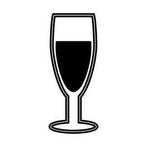 葡萄酒杯剪影孤立的图标