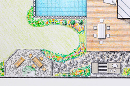 景观建筑师设计庭院后院别墅计划