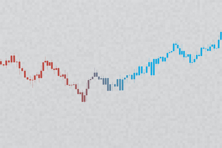 对灰度网格背景的股票图表。3d 图