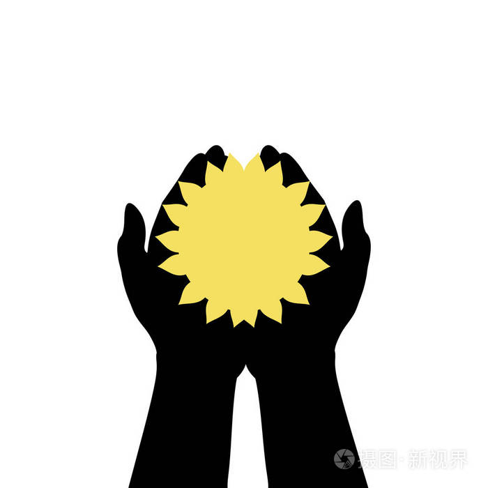 手捧着太阳.世界夏日太阳日