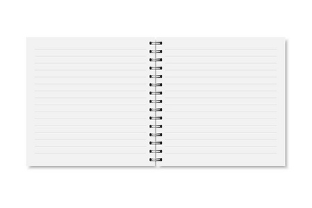 矢量白色逼真打开笔记本封面