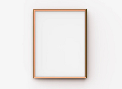 木制相框, 3d 渲染空白薄框, 装饰用空空间