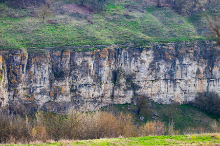 Kamianets Podilskyi Smotrych 河峡谷岩壁墙 Ukrai