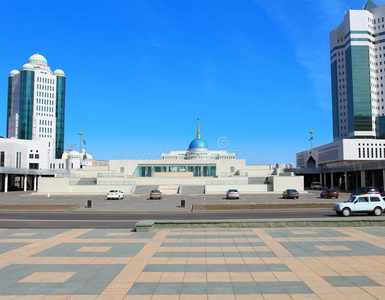 阿斯塔纳。总统府景观。哈萨克斯坦。