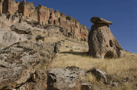 著名的 Cappadocian 地标岩石切开的基督徒教会, Ihlara 谷, 土耳其, 安纳托利亚, 欧洲