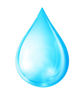蓝色的水滴在白色上被隔离。3d 插图