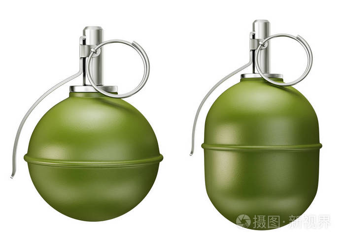 在白色的手榴弹孤立.3d 插图