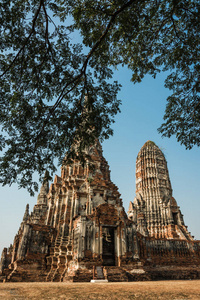 泰国大城遗址和古董在大城府历史公园