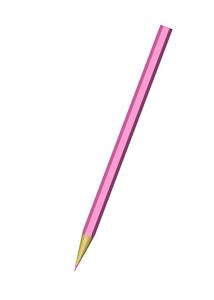白色背景上的粉红色铅笔