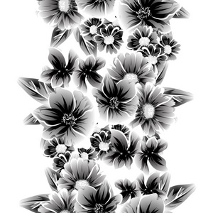 无缝复古风格的花卉图案。白色花元素