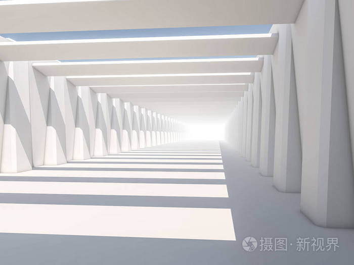 抽象的现代建筑背景,空白色开放空间