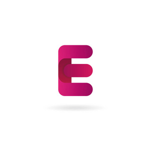 字母 E 的标志。矢量图标设计模板。颜色标志