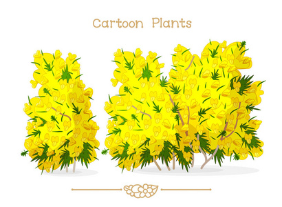 植物界系列卡通植物 盛开黄色荆