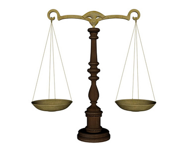 古代司法平衡3d 渲染