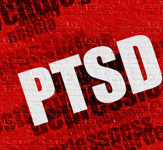 现代医学概念 红砖墙上的 Ptsd