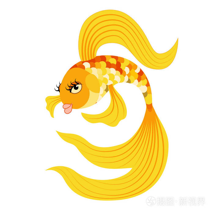 从童话里的金鱼矢量图
