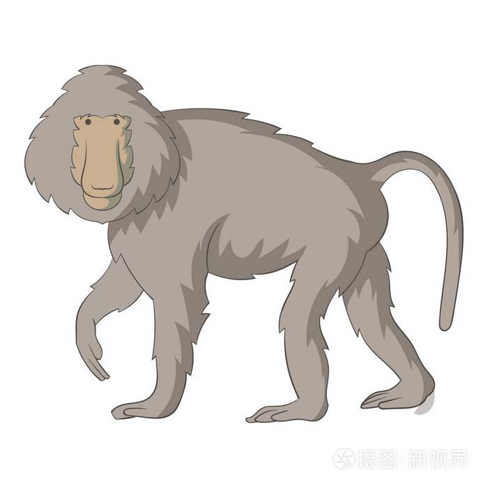 狒狒图标,卡通风格