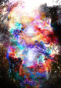 星云 宇宙 空间和星星，蓝色宇宙的抽象背景
