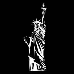 自由女神像。纽约的地标。美国的象征。矢量剪影