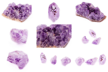 紫晶石矿物的集合