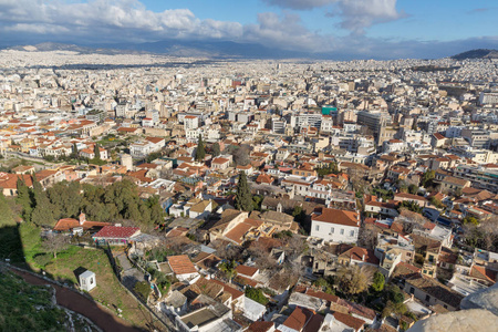 令人惊异的全景，从雅典卫城到希腊雅典市