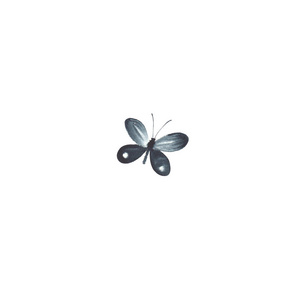 黑色水彩蝴蝶在白色背景下分离