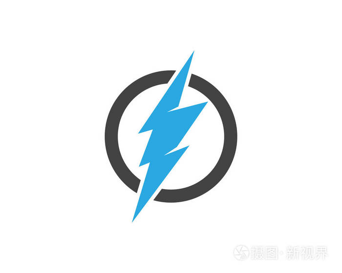 闪电标志模板矢量