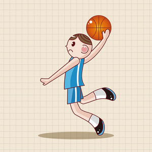 篮球运动员卡通元素矢量 eps 图标元素