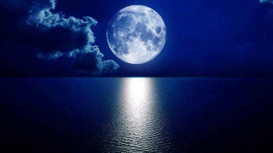 夜空与月亮在云彩 这张图片的元素由 Nasa 装备