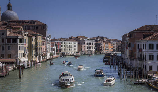 京杭大运河和城市天际线，威尼斯，意大利