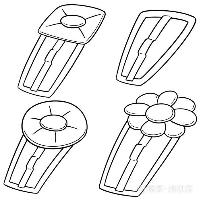 向量集的发夹插画-正版商用图片0o2fya-摄图新视界