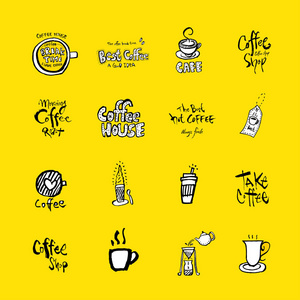 咖啡厅海报粗略咖啡插画矢量