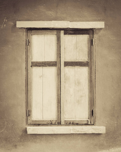 古老的木窗, 老式的颜色风格