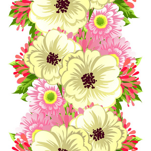 无缝的水彩花卉图案