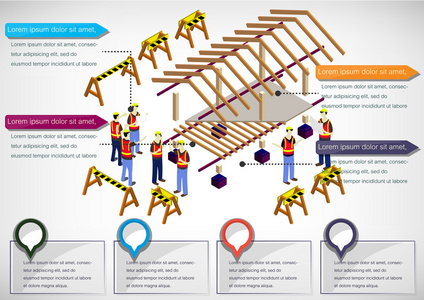 信息图形的房子结构概念的插图图片