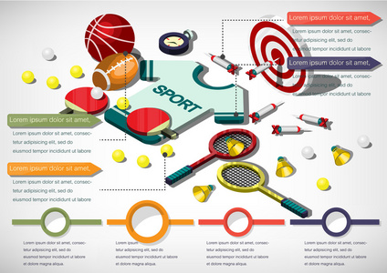 信息图形体育设备概念的插图