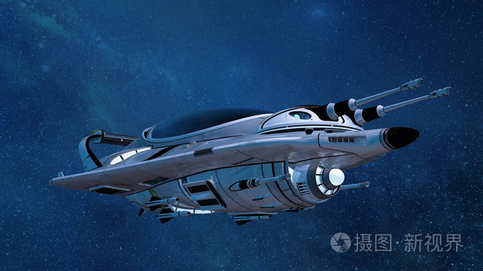 一艘宇宙飞船三维图