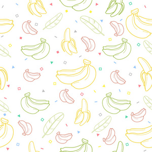 香蕉果无缝夏季模式背景矢量格式