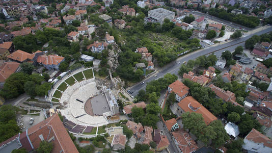 古罗马剧院鸟瞰图, 普罗夫迪夫, 保加利亚