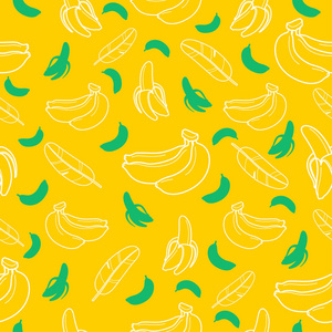 香蕉果无缝模式背景矢量格式