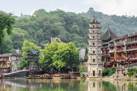 中国凤凰古镇飞飞宝塔风景区