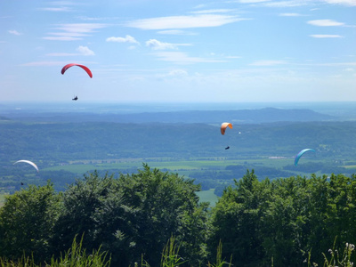 Paraglides 在天空飞行