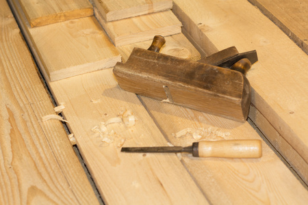 木匠工具斧平面和凿子