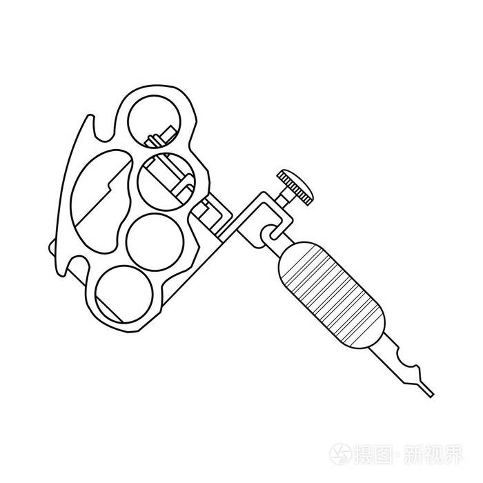 纹身机线性素描