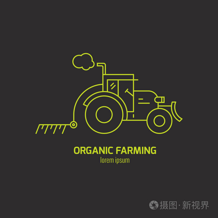 带犁拖拉机标志