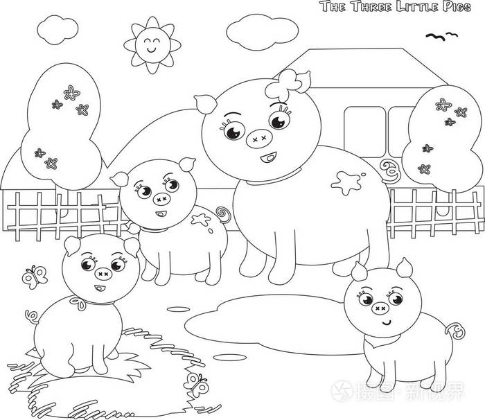 着色三只小猪 1