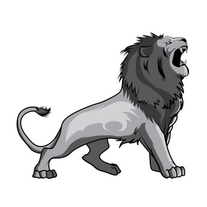 狮子纹身和图案。 矢量插图