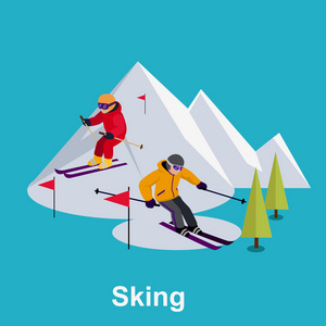 人民滑雪平面设计风格