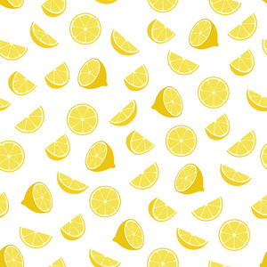 柠檬的无缝图案。这个水果设计为您的商业项目。理想的面料和装饰。美丽的矢量背景